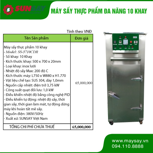 Máy sấy đa năng 10 khay
